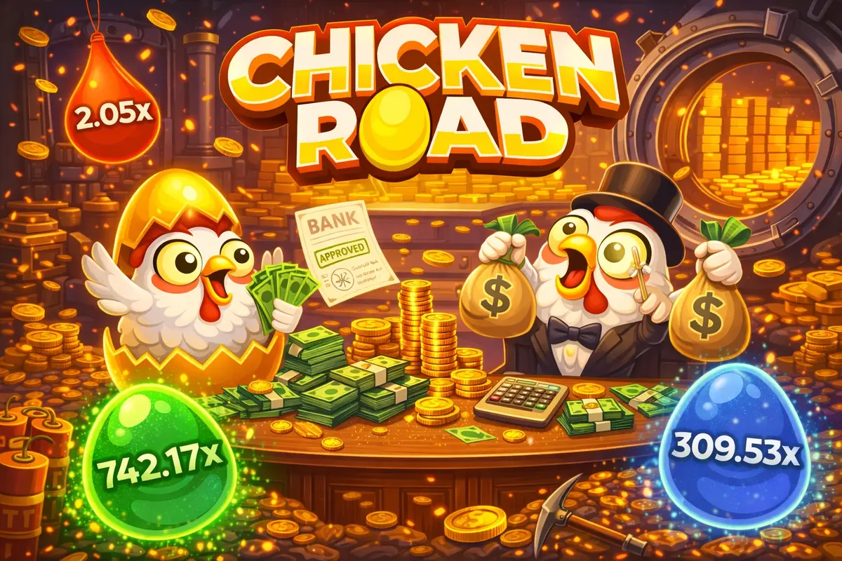 Chicken Road Multiplikatoren - Bis zu 50x Multiplikator im Hardcore-Modus erreichen